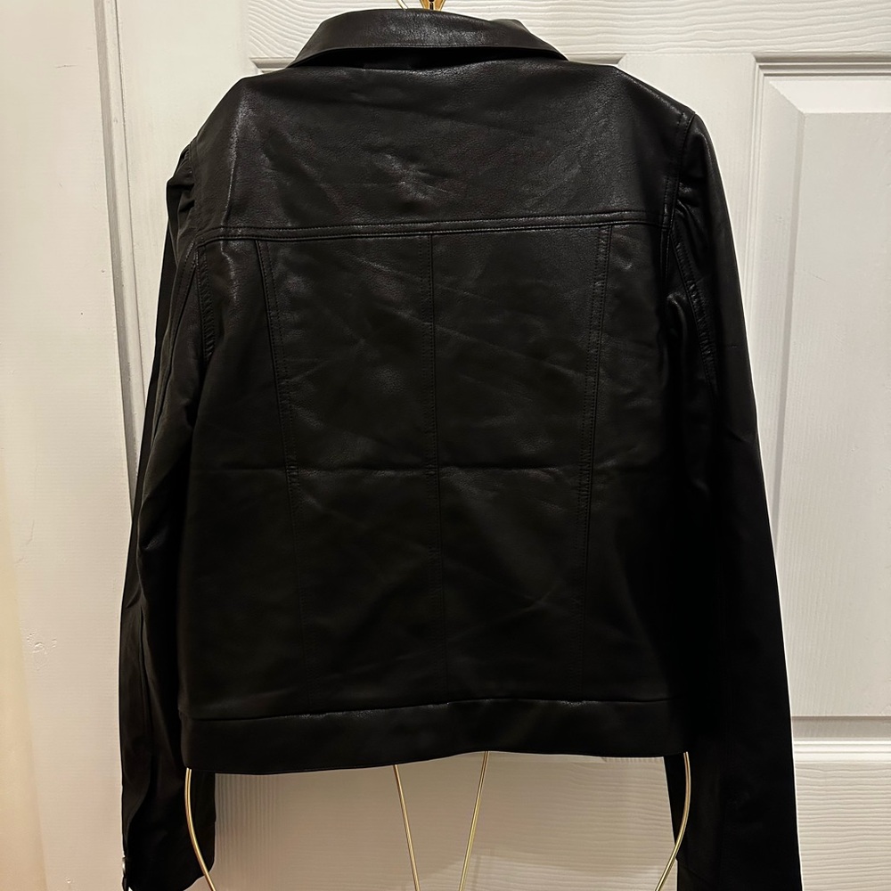 Blue B. Collection vegan Leather black Jacket NWT - Picture 5 of 6